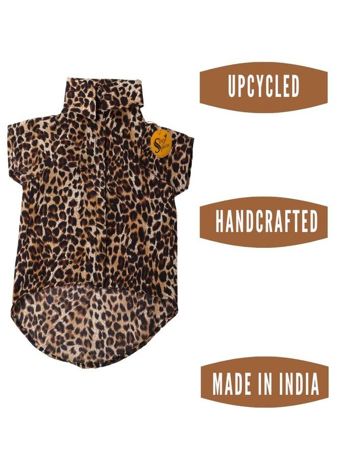 سايج سكوير قميص كلاب مطبوع عليه رسومات مربعة مميزة، قميص كلاب عصري، فائق النعومة وخفيف الوزن، ملابس كلاب مريحة وجيدة التهوية، زي عصري (مقاس كبير جدًا - 28 بوصة) (طبعة الفهد) - Image 3